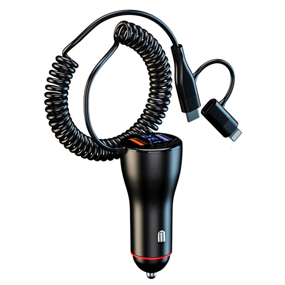 P5XC Dual USB Phone Charging Adapter Car Charger with PD 36W Spring Cable P5XC Dual USB Phone Charging Adapter Car Charger with PD 36W Spring Cable